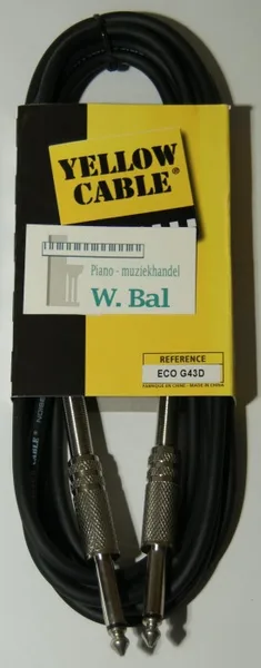 Kabel Jack 6.3 - Jack 6.3 kabel Ø 4.2mm Lengte 3 meter