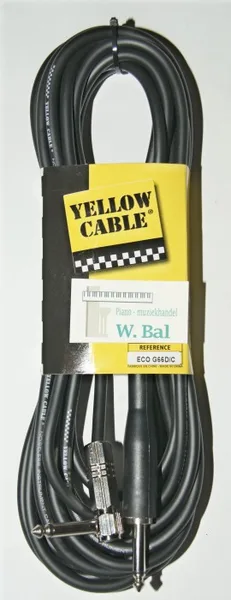 Kabel Jack 6.3 recht - Jack 6.3 haaks kabel Ø 6.0 mm Lengte 6 meter
