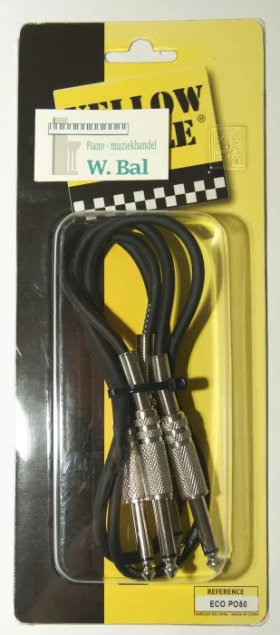 verloopkabel man jack 6,3mm - man jack 6,3mm 2 stuks/ 50cm