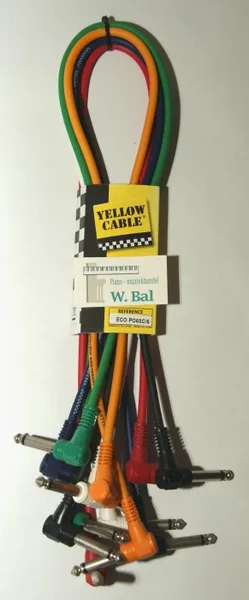 verloopkabel man jack 6,3mm - man jack 6,3mm haaks/ set div. kleuren