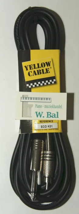 verloopkabel man jack 6,3mm - tulip man/ 3mtr