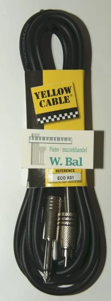 verloopkabel man jack 6,3mm - tulip man/ 3mtr
