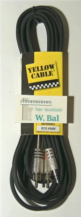 verloopkabel gegoten stereo jack 3,5mm - 2x RCA