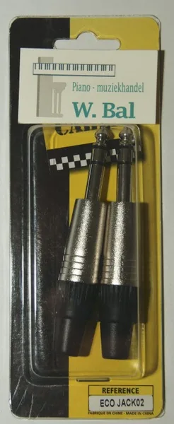 Jack 6,3mm stereo, los per 2 stuks metaal