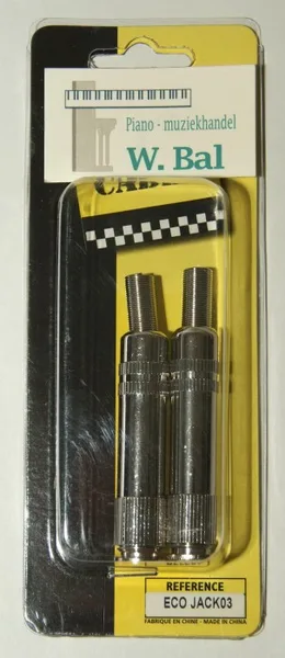 Jack vrouw 6,3mm mono, los per 2 stuks metaal