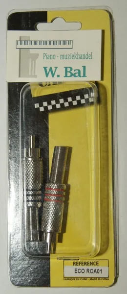 RCA stekker nikkel per 2 stuks