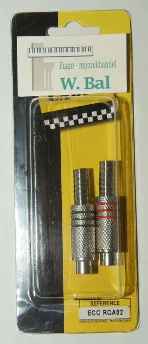 RCA stekker vrouw, nikkel per 2 stuks