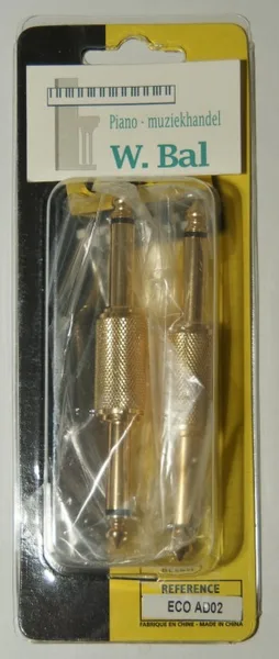 adaptor Jack man 6.3mm - Jack man 6.3mm per 2 stuks