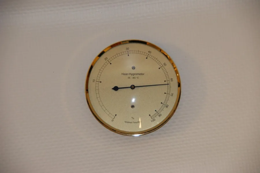 Haar- hygrometer goudkleur
